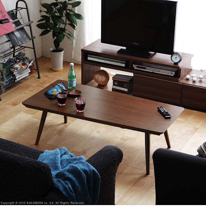 こたつ テーブル 北欧 デザイン折れ脚こたつ-アロー おしゃれ コタツ 炬燵 フラットヒーター カフェ風 コーヒーテーブル 楕円 台形 ウォールナット オーク 木製 天然木 テレワーク リモートワーク(代引不可)