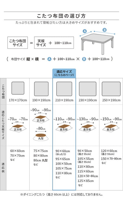 こたつ布団 リバーシブルコーデュロイ保温綿入りこたつ布団 ロア 210×190cm こたつ用 SAI 彩 長方形 省スペース こたつ布団単品 保温 あったか 掛け布団 かけふとん コタツ 炬燵 こたつぶとん(代引不可)