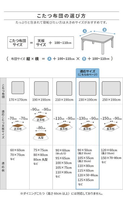こたつ布団 リバーシブルコーデュロイ保温綿入りこたつ布団 ロア 230×190cm こたつ用 SAI 彩 長方形 省スペース こたつ布団単品 保温 あったか 掛け布団 かけふとん コタツ 炬燵 こたつぶとん(代引不可)
