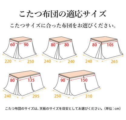 こたつ布団 リバーシブルコーデュロイダイニングこたつ布団 ロア 150×90cm こたつ用(310×250cm) SAI 彩 長方形 省スペース こたつ布団単品 保温 あったか 掛け布団 かけふとん コタツ 炬燵(代引不可)
