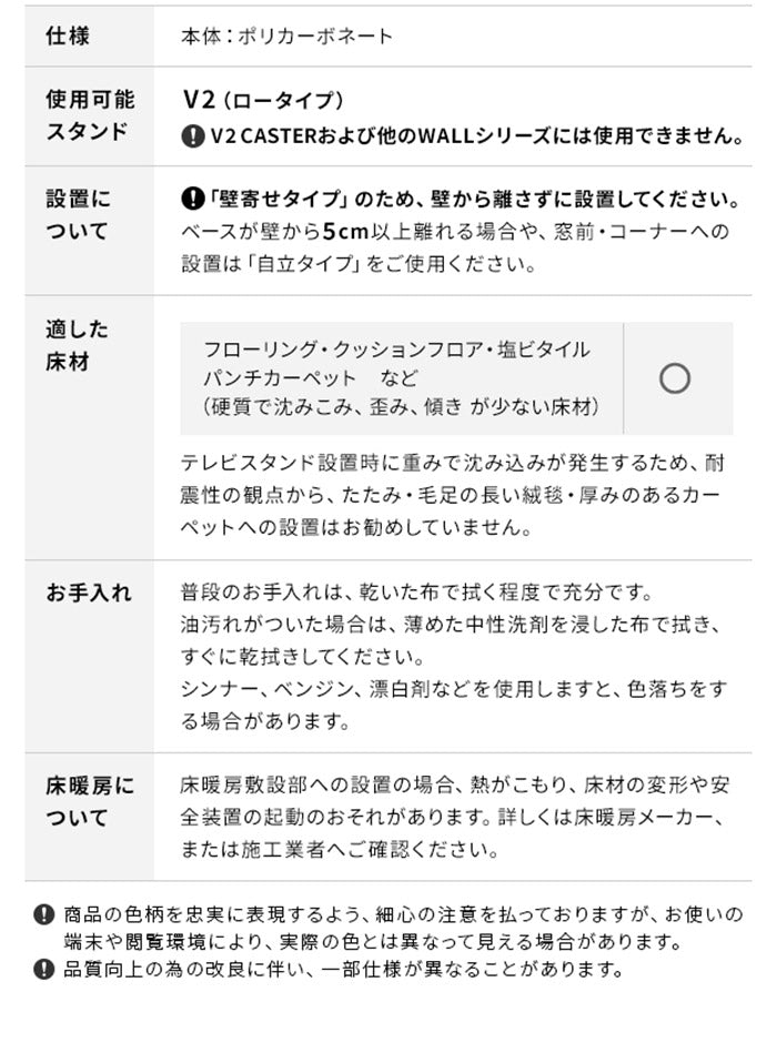 WALLインテリアテレビスタンドV2ロータイプ専用 ポリカーボネートフロアシート テレビ台 テレビスタンド 部品 パーツ フローリング 床保護パネル 床 シート 傷防止 キズ防止 汚れ防止 保護(代引不可)