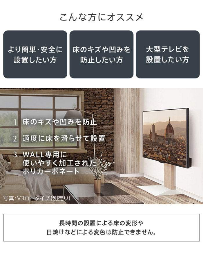 WALLインテリアテレビスタンドV2ロータイプ専用 ポリカーボネートフロアシート テレビ台 テレビスタンド 部品 パーツ フローリング 床保護パネル 床 シート 傷防止 キズ防止 汚れ防止 保護(代引不可)