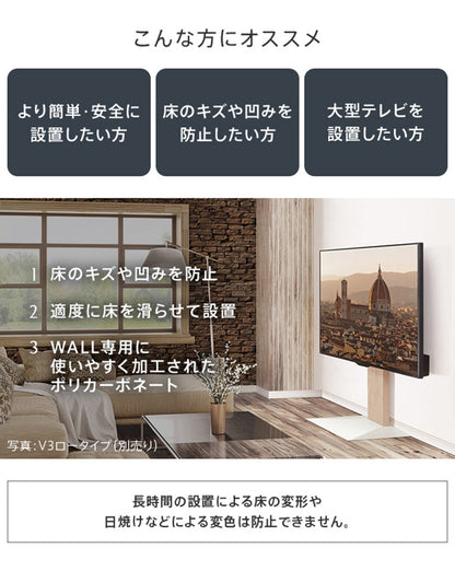 WALLインテリアテレビスタンドV2ロータイプ専用 ポリカーボネートフロアシート テレビ台 テレビスタンド 部品 パーツ フローリング 床保護パネル 床 シート 傷防止 キズ防止 汚れ防止 保護(代引不可)