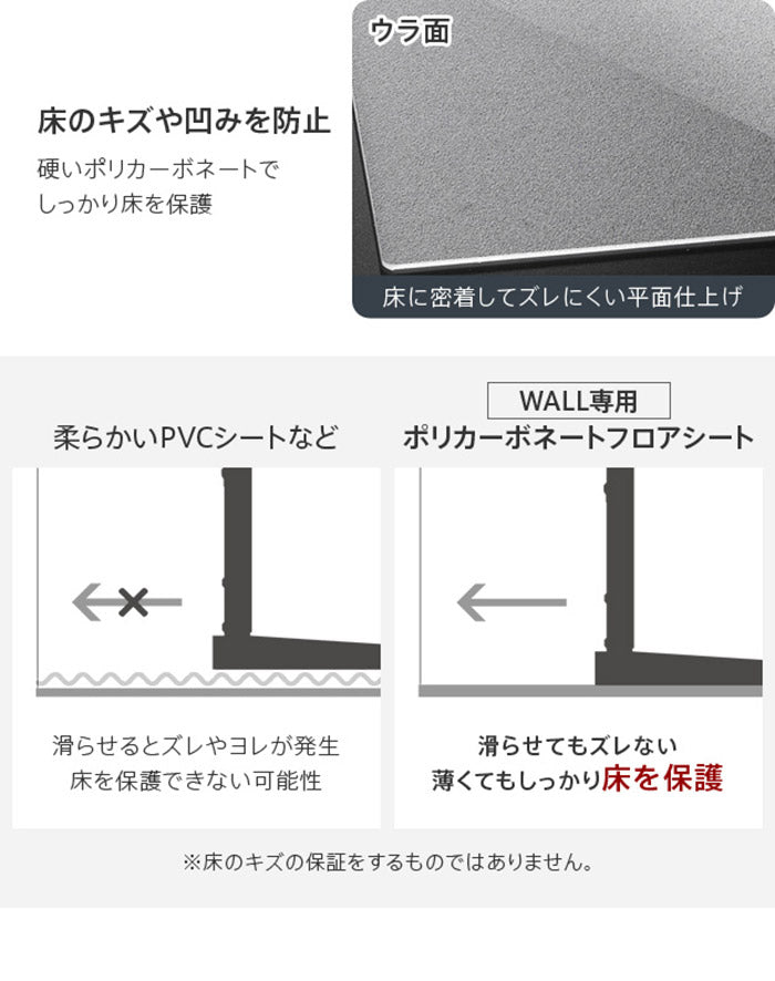 WALLインテリアテレビスタンドV3ハイタイプ専用 ポリカーボネートフロアシート テレビ台 テレビスタンド 部品 パーツ フローリング 床保護パネル 床 シート 傷防止 キズ防止 汚れ防止 保護(代引不可)