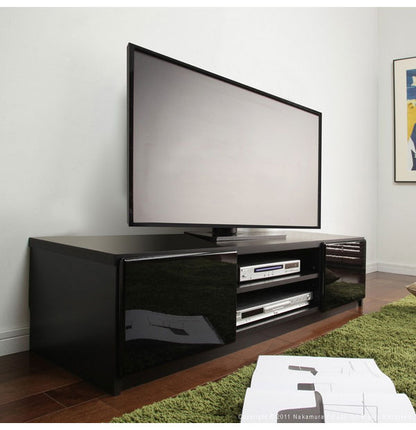 テレビ台 テレビボード リビングボード ローボード 背面収納 TVボード ロビン 幅120 北欧 モダン 鏡面 キャスター付きリビング 木目調 黒 白 茶 おしゃれ(代引不可)