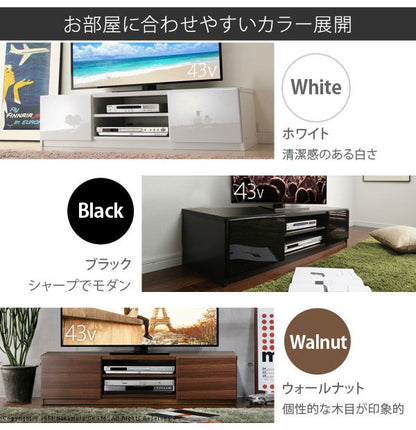テレビ台 テレビボード リビングボード ローボード 背面収納 TVボード ロビン 幅120 北欧 モダン 鏡面 キャスター付きリビング 木目調 黒 白 茶 おしゃれ(代引不可)