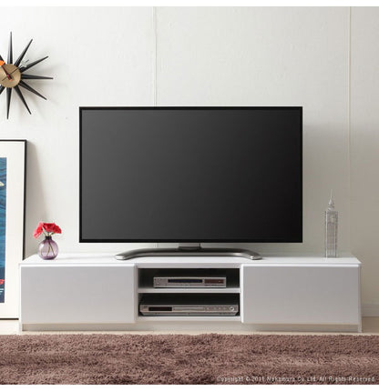 テレビ台 テレビボード リビングボード ローボード 背面収納 TVボード ロビン 幅150 北欧 モダン 鏡面 キャスター付きリビング 木目調 黒 白 茶 おしゃれ(代引不可)