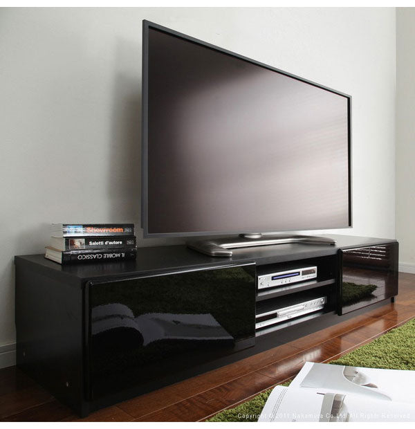 テレビ台 テレビボード リビングボード ローボード 背面収納 TVボード ロビン 幅150 北欧 モダン 鏡面 キャスター付きリビング 木目調 黒 白 茶 おしゃれ(代引不可)