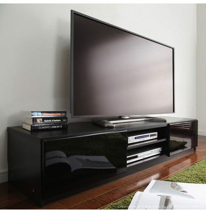 テレビ台 テレビボード リビングボード ローボード 背面収納 TVボード ロビン 幅150 北欧 モダン 鏡面 キャスター付きリビング 木目調 黒 白 茶 おしゃれ(代引不可)