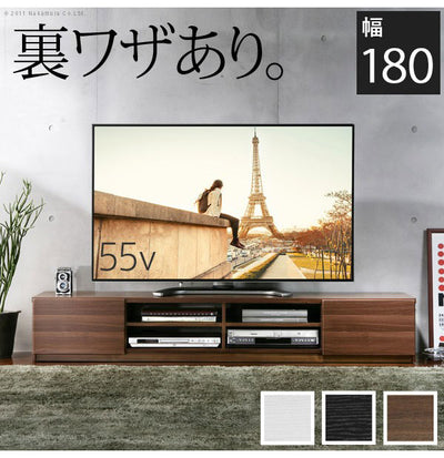 テレビ台 テレビボード リビングボード ローボード 背面収納 TVボード ロビン 幅180 北欧 モダン 鏡面 キャスター付きリビング 木目調 黒 白 茶 おしゃれ(代引不可)
