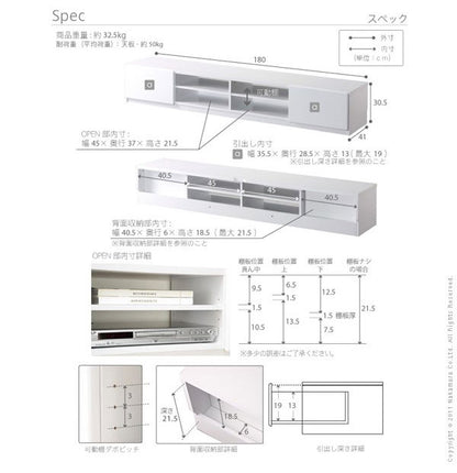 テレビ台 テレビボード リビングボード ローボード 背面収納 TVボード ロビン 幅180 北欧 モダン 鏡面 キャスター付きリビング 木目調 黒 白 茶 おしゃれ(代引不可)