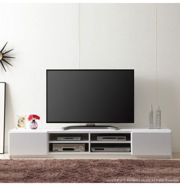 テレビ台 テレビボード リビングボード ローボード 背面収納 TVボード ロビン 幅180 北欧 モダン 鏡面 キャスター付きリビング 木目調 黒 白 茶 おしゃれ(代引不可)