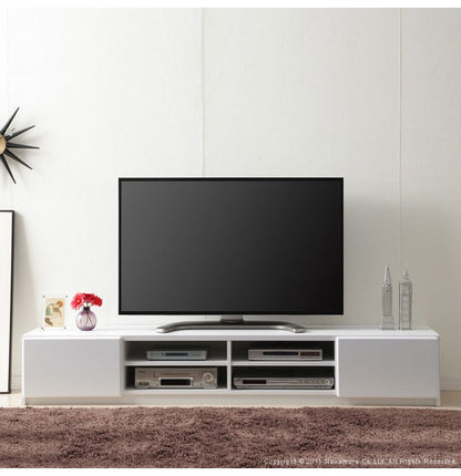 テレビ台 テレビボード リビングボード ローボード 背面収納 TVボード ロビン 幅180 北欧 モダン 鏡面 キャスター付きリビング 木目調 黒 白 茶 おしゃれ(代引不可)