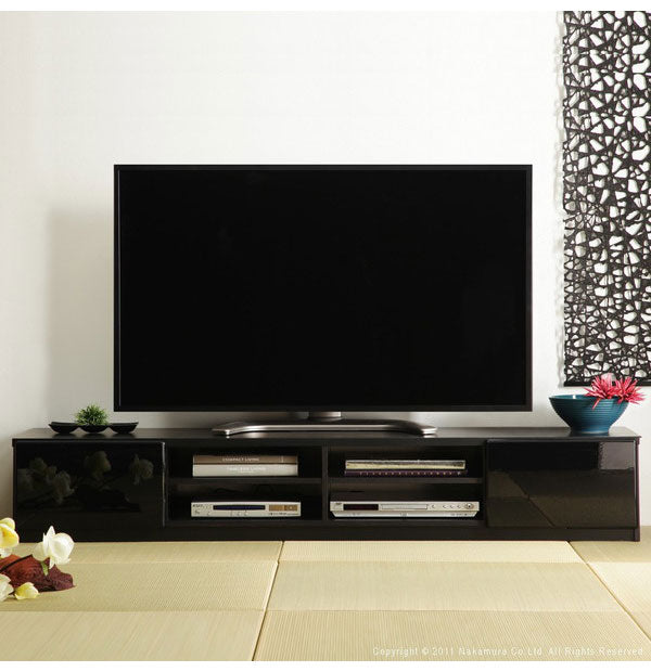 テレビ台 テレビボード リビングボード ローボード 背面収納 TVボード ロビン 幅180 北欧 モダン 鏡面 キャスター付きリビング 木目調 黒 白 茶 おしゃれ(代引不可)