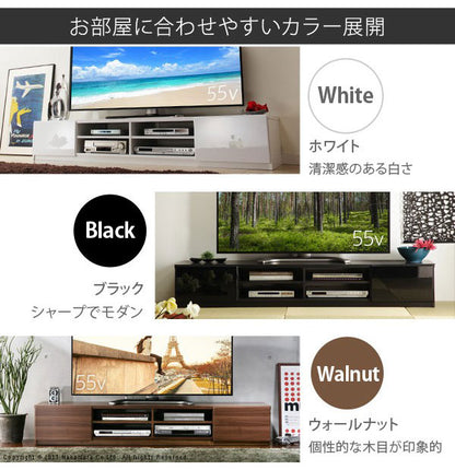 テレビ台 テレビボード リビングボード ローボード 背面収納 TVボード ロビン 幅180 北欧 モダン 鏡面 キャスター付きリビング 木目調 黒 白 茶 おしゃれ(代引不可)