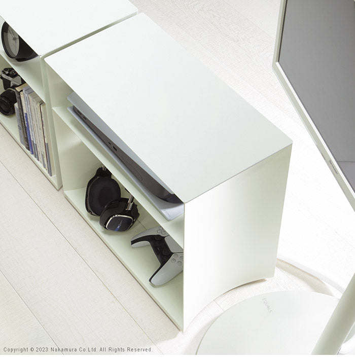 WALLデバイスワゴン A2対応 大型DVDレコーダー BDレコーダー PS5 プレステ5 PS4 収納 収納家具 サイド収納 収納ボックス 配線整理 コードカバー付き スチール製 WALLシリーズ テレワーク(代引不可)