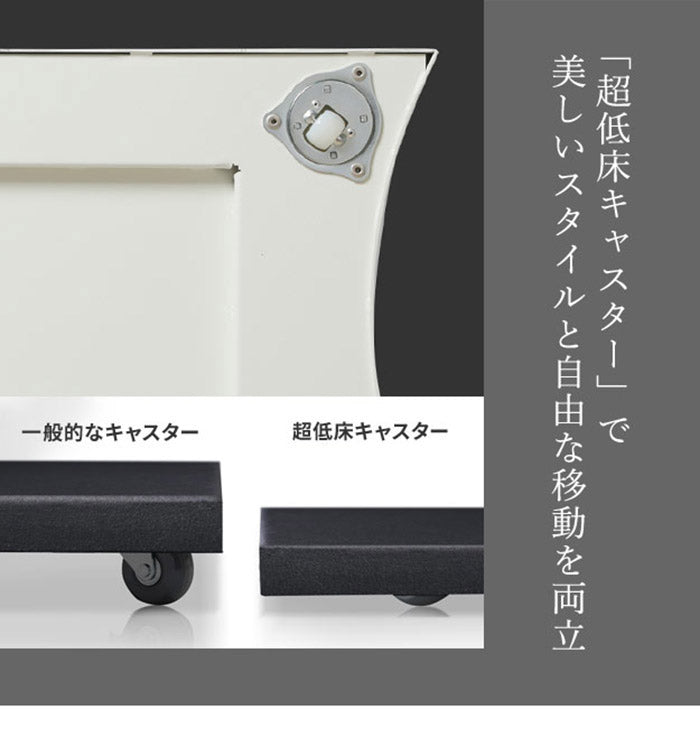 WALLデバイスワゴン A2対応 大型DVDレコーダー BDレコーダー PS5 プレステ5 PS4 収納 収納家具 サイド収納 収納ボックス 配線整理 コードカバー付き スチール製 WALLシリーズ テレワーク(代引不可)