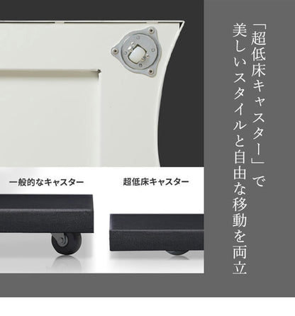 WALLデバイスワゴン A2対応 大型DVDレコーダー BDレコーダー PS5 プレステ5 PS4 収納 収納家具 サイド収納 収納ボックス 配線整理 コードカバー付き スチール製 WALLシリーズ テレワーク(代引不可)