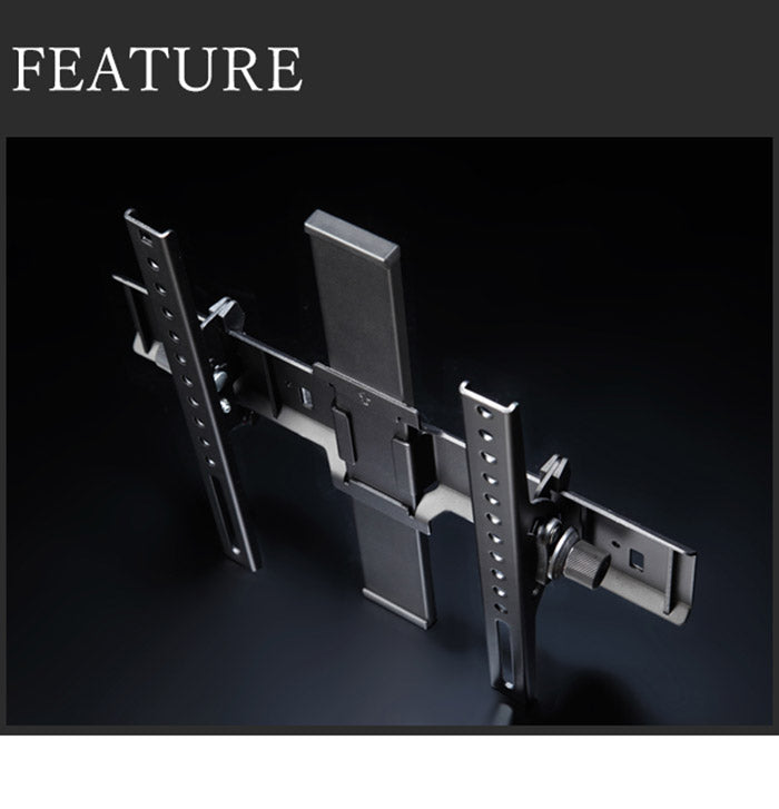 WALLインテリアテレビスタンド A2ロー・ハイタイプ対応 上下角度調整ブラケット 角度調節 無段階調整 45インチまで対応 ブラック テレビ台 テレビスタンド 部品 パーツ スチール製 震度7耐震試験済(代引不可)
