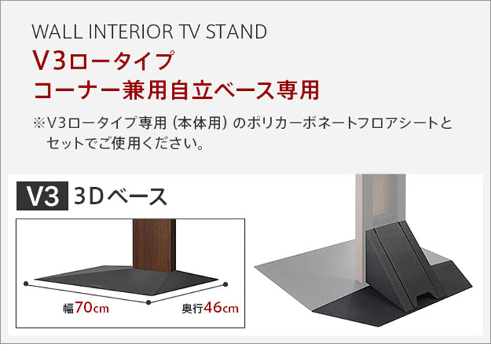 WALLインテリアテレビスタンドV3ロータイプコーナー兼用自立専用 ポリカーボネートフロアシート テレビ台 テレビスタンド 部品 パーツ フローリング 床保護パネル 床 シート 傷防止 キズ防止(代引不可)