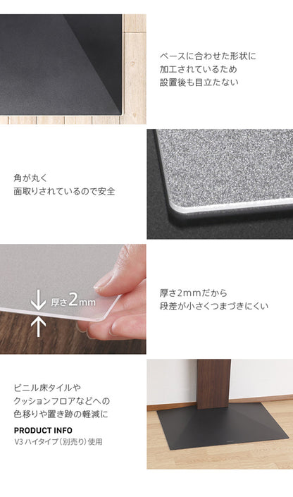 WALLインテリアテレビスタンドV3ロータイプコーナー兼用自立専用 ポリカーボネートフロアシート テレビ台 テレビスタンド 部品 パーツ フローリング 床保護パネル 床 シート 傷防止 キズ防止(代引不可)