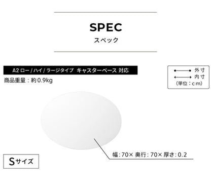 WALLインテリアテレビスタンド A2対応キャスターモデル用床保護マット サークルタイプ(Sサイズ) テレビ台 テレビスタンド 部品 パーツ フローリング 床保護パネル 床 シート 傷防止 キズ防止(代引不可)