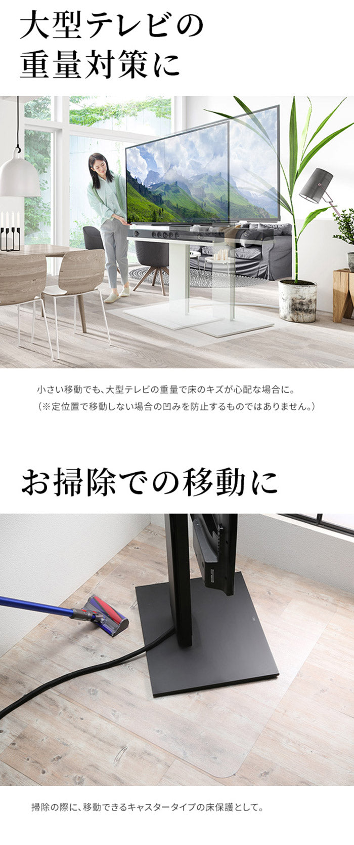 WALLインテリアテレビスタンド V2 CASTER/V5/A2対応キャスターモデル用床保護マット スクエアタイプ(Lサイズ) テレビ台 テレビスタンド 部品 パーツ フローリング 床保護パネル 床 シート(代引不可)