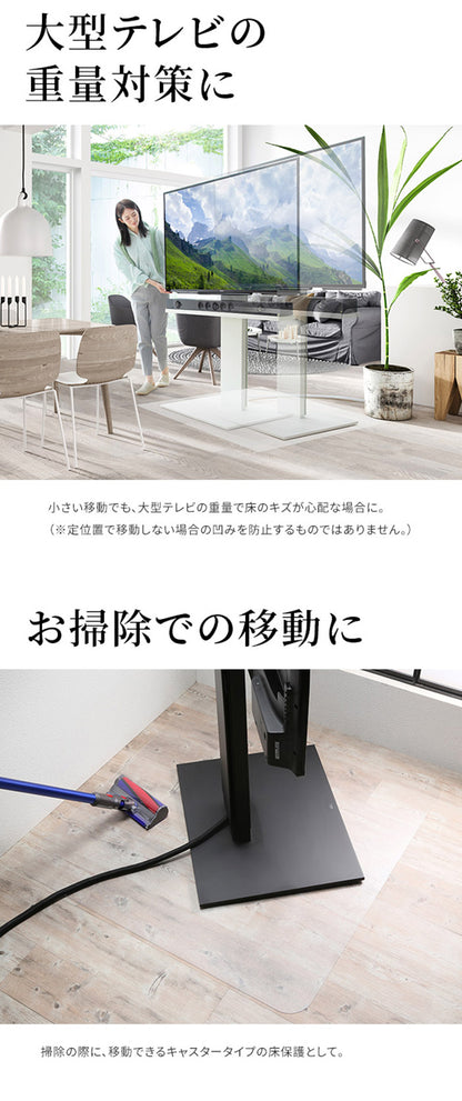 WALLインテリアテレビスタンド V2 CASTER/V5/A2対応キャスターモデル用床保護マット スクエアタイプ(Lサイズ) テレビ台 テレビスタンド 部品 パーツ フローリング 床保護パネル 床 シート(代引不可)