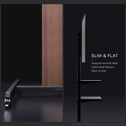 WALL インテリア テレビスタンド PRO アクティブ 壁寄せ 壁寄せテレビスタンド 32~80V 32~80型 耐震 ハイタイプ おしゃれ 木目調 ビジネス用 キャスター付き 会議室(代引不可)