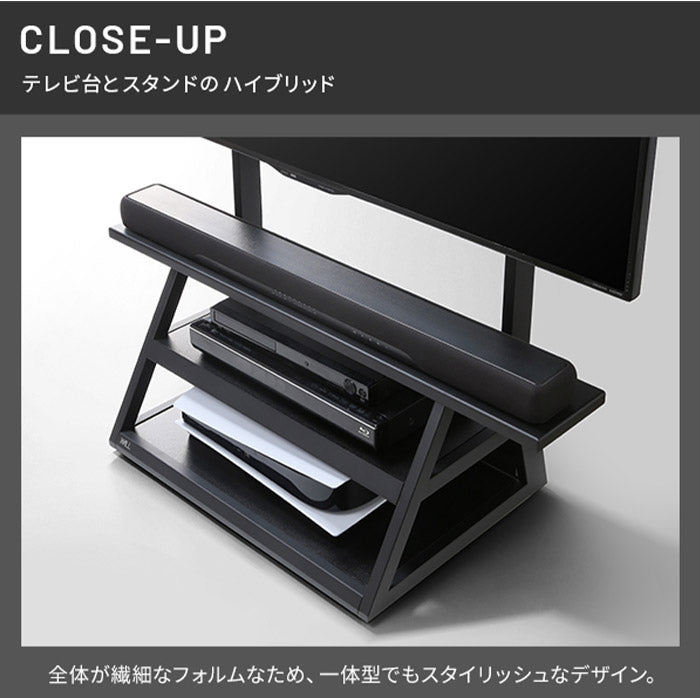 WALLインテリアテレビスタンド M1CASTER 収納付きキャスタースタンド 32~65v対応 壁寄せ 自立型 テレビ台 TVスタンド 背面収納 コード収納 ホワイト 白 ブラック 黒 ウォールナット ブラウン(代引不可)