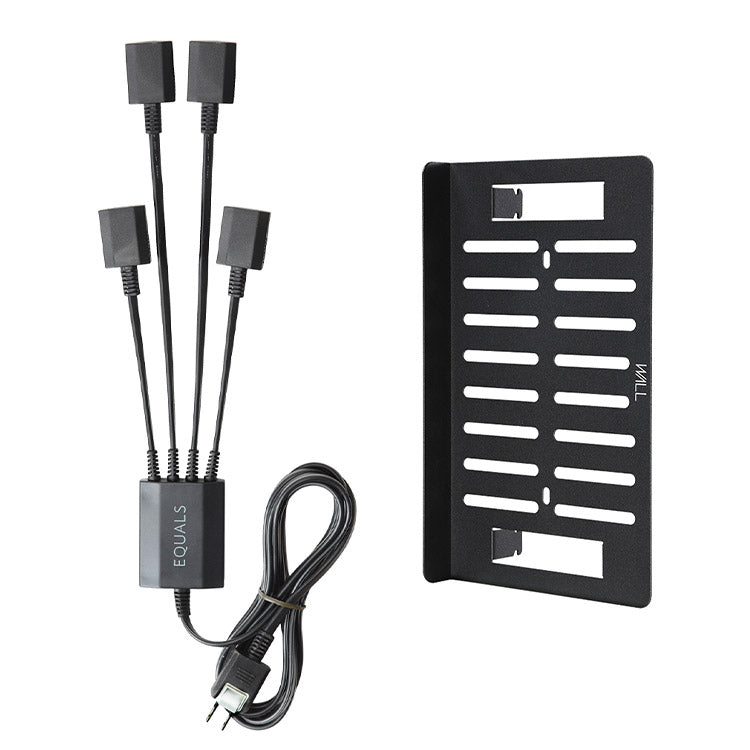 WALLインテリアテレビスタンド A2対応 スマート配線セット スマート電源タップ 電源タッププレート ケーブル収納 コード収納 背面収納 整理 配線整理 ブラック スチール製 延長コード セット(代引不可)