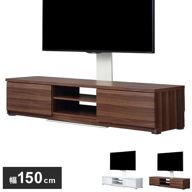 WALLインテリアテレビスタンド テレビ台用スタンド 背面収納木目調テレビ台セット幅150cm 32~60v対応 壁掛け風 壁寄せテレビ台 TVスタンド テレビボード リビングボード ローボード 背面収納(代引不可)