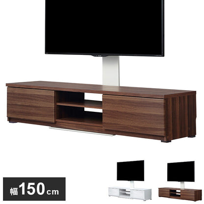 WALLインテリアテレビスタンド テレビ台用スタンド 背面収納木目調テレビ台セット幅150cm 32~60v対応 壁掛け風 壁寄せテレビ台 TVスタンド テレビボード リビングボード ローボード 背面収納(代引不可)