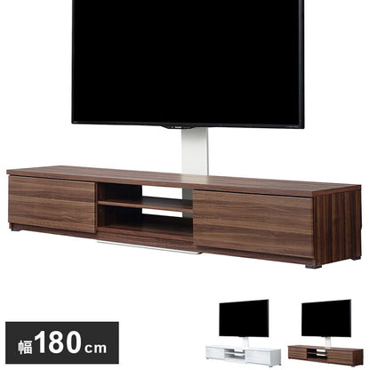 WALLインテリアテレビスタンド テレビ台用スタンド 背面収納木目調テレビ台セット幅180cm 32~60v対応 壁掛け風 壁寄せテレビ台 TVスタンド テレビボード リビングボード ローボード 背面収納(代引不可)