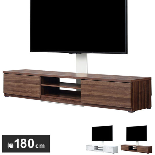 WALLインテリアテレビスタンド テレビ台用スタンド 背面収納木目調テレビ台セット幅180cm 32~60v対応 壁掛け風 壁寄せテレビ台 TVスタンド テレビボード リビングボード ローボード 背面収納(代引不可)