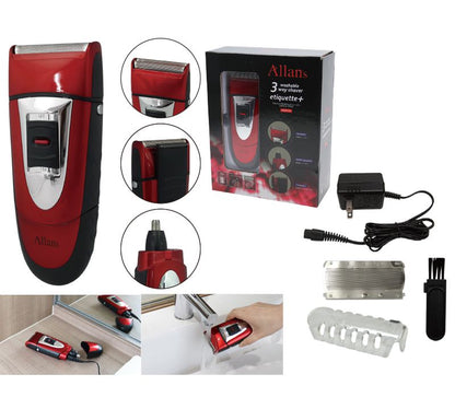 3WAY シェーバー エチケットプラス メンズシェーバー エチケットカッター 電気シェーバー 鼻毛 髭剃り MEBM-30