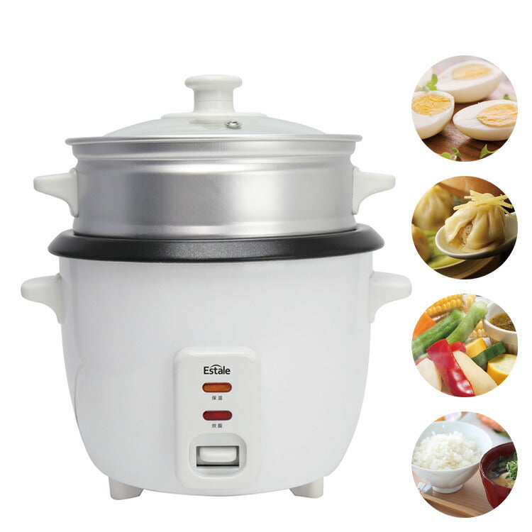 炊飯器 一人暮らし 3合炊き 蒸し料理 蒸し器 ライスクッカー ライス&スチームクッカー ララクック MEK-76 保温 コンパクト 小型 ミニ 単身赴任