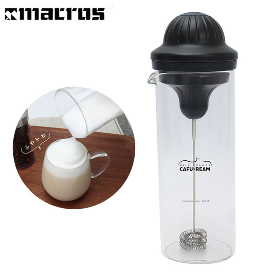 ミルクフォーマー カフリーム MEK-94 ミルク 泡立て器 シャフト 2連 電動 電動泡立て フォームドミルク フローサー カフェラテ カフェモカ カプチーノ マキアート ラテ 乾電池式