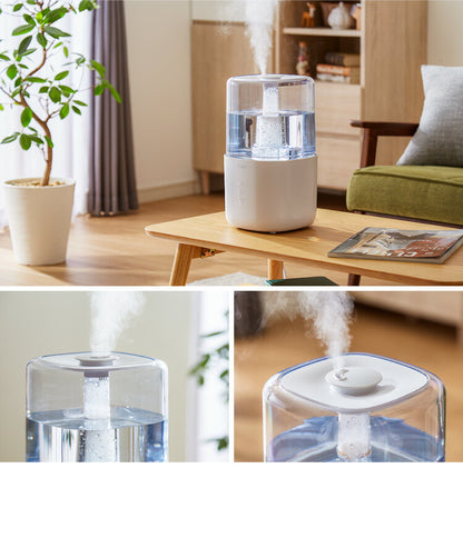 4.5L ハイブリッド加湿器 上部吸水 UV UV除菌 オートオフ タイマー ハイブリッド式 超音波式 加熱式 スチーム 透明タンク 加湿量3段階 小型 コンパクト クリミス MES-58