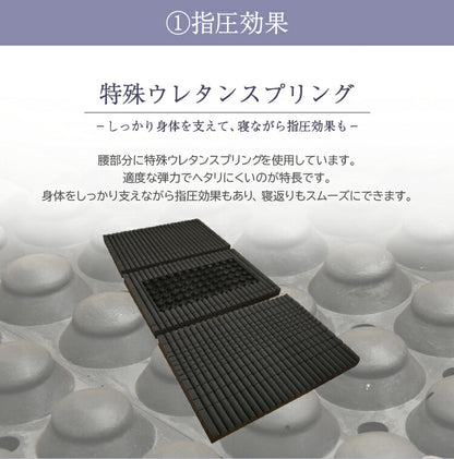 丸八真綿 マットレス シングル 厚さ7cm スリーポイントマットレス ウレタンマットレス 3つ折り 体圧分散 硬め 120N 高反発 ベッドマットレス 通気 洗える(代引不可)