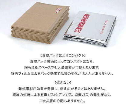災害用毛布 10枚セット 難燃性 圧縮毛布 オフィス 企業 法人 の災害用備蓄用 防災用品 非常用 救助用 難燃性ポリエステル毛布 シングル 140×200cm(代引不可)