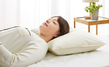 パイプ羽根枕 63×43cm パイプ フェザー 羽根 丸八真綿 両面対応 上質羽毛 寝心地調整 綿100% クリーム 無地 ストレートネック 安眠 快眠 シンプル 機能的 コンビネーション枕 ピロー まくら 羽毛