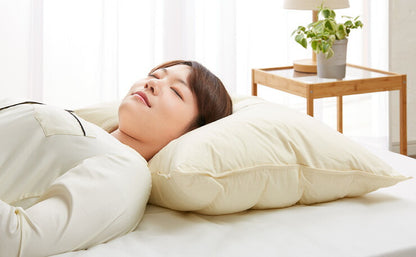 枕 コンビネーション枕 パイプ 羽根 丸八真綿 ホテル仕様 70×50cm ビッグ 両面対応 ストレートネック 綿100% クリーム 安眠 快眠 まくら ピロー 羽毛まくら 羽毛枕 フェザーパイマー枕 Sleep Artist