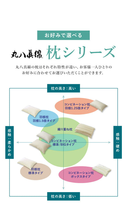 枕 コンビネーション枕 パイプ 羽根 丸八真綿 ホテル仕様 70×50cm ビッグ 両面対応 ストレートネック 綿100% クリーム 安眠 快眠 まくら ピロー 羽毛まくら 羽毛枕 フェザーパイマー枕 Sleep Artist