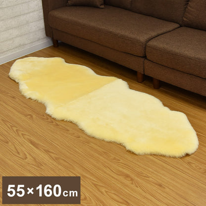 アウトレット 短毛ムートンラグ 2匹 55×160cmもこもこ さらさら ムートンラグ クッション ラグ(代引不可)