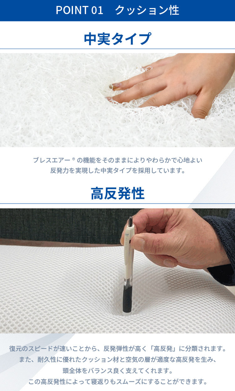 ブレスエアー ダブルエアー 枕 日本製 ピロー 抗菌 防臭 制菌 まくら メッシュ 通気性 高反発 体圧分散 洗える 丸八真綿(代引不可)