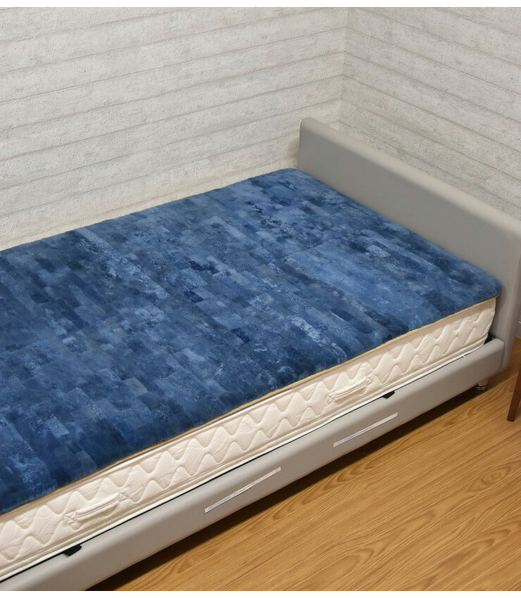 丸八真綿 敷きパッド ファーパッド オーストラリア産 原皮使用 100×200cm ムートン シングル 毛皮 ラムファー ファートン ベッドパット 天然 羊毛 体圧分散 おしゃれ かわいい あったか 北欧風 冬 保温 吸湿 撥水 シック(代引不可)