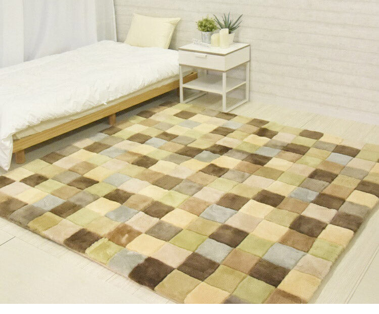 ムートンランダムカーペット 200×200cm 短毛ムートン ムートンクッション 座布団 シートクッション ウール ソファシート ラグ マット カーペット(代引不可)