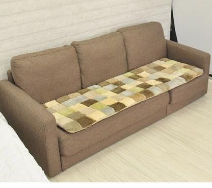 ムートンランダムシートクッション 45×135cm 短毛ムートン ムートンクッション 座布団 シートクッション ウール(代引不可)