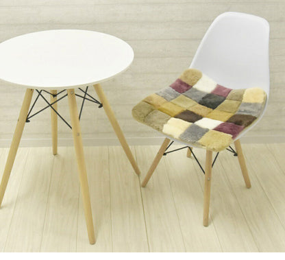 ムートンランダムシートクッション 45×45cm 短毛ムートン ムートンクッション 座布団 シートクッション ウール ソファシート(代引不可)